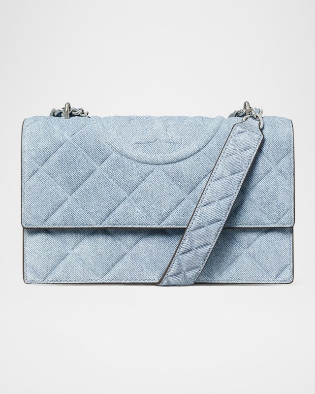 Fleming Small Convertible Denim Shoulder Bag